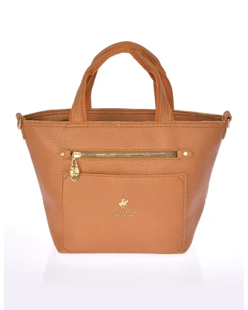 Geanta tote de piele ecologica cu bareta detasabila, Portocaliu mandarina