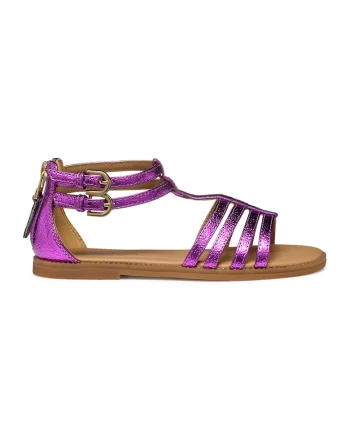 Sandale cu barete multiple si catarama, Violet