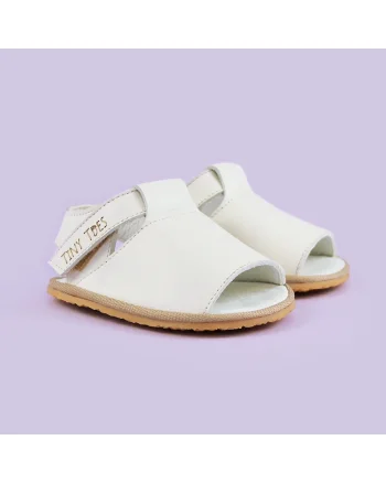 Sandale Barefoot din piele naturala, Adeis, Alb, Alb
