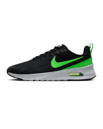 Pantofi sport din piele ecologica cu logo Air Max, Negru/Verde lime