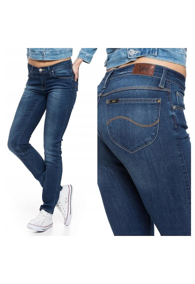 Blugi Dama,  Jade, W24-L31, Bumbac, Fermoar, Lungi, Talie Medie, 5 Bunzuare, High-Quality, Albastru