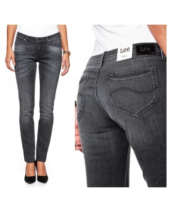 Blugi Dama,  Emilyn, W28-L33, Bumbac, Fermoar, Lungi, Talie Medie, 5 Bunzuare, High-Quality, Gri