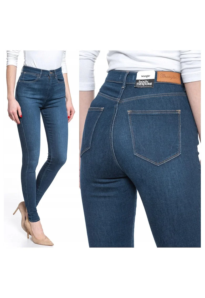 Blugi dama,  Super High Skinny, 20956-184, Bumbac, Lungi, Petite, Denim, W24-L32 US, Albastru