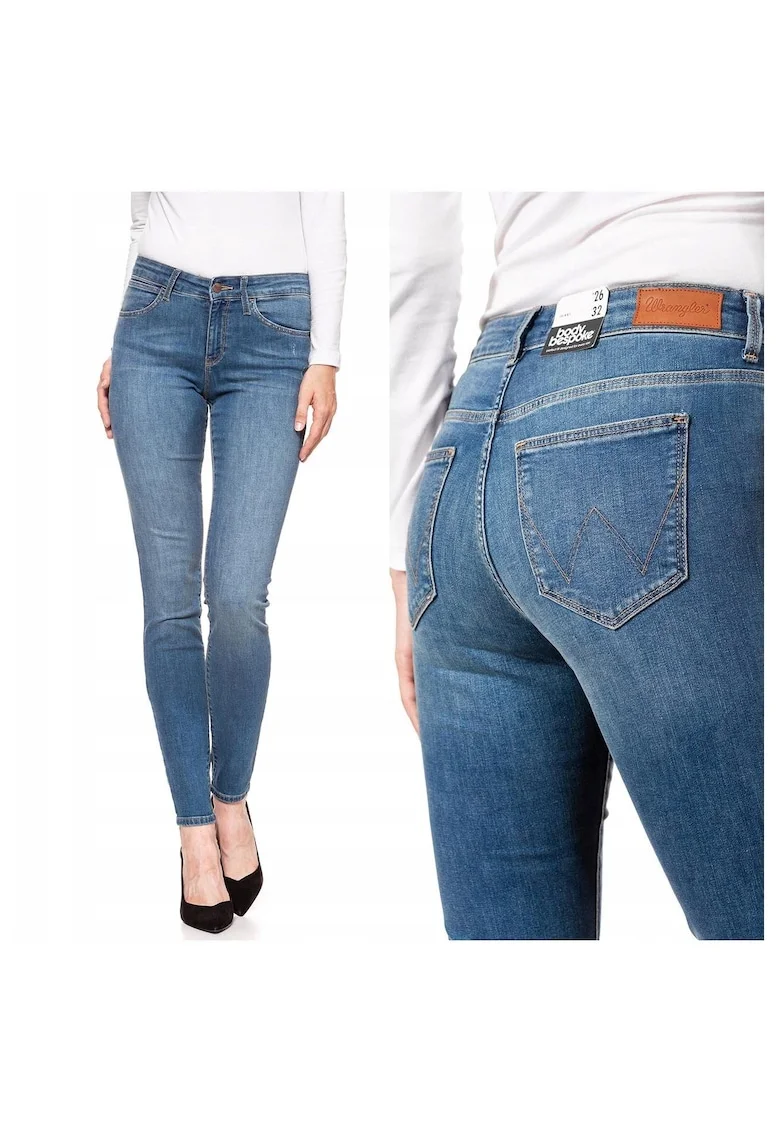 Blugi Dama,  Skinny 24/32, Bumbac, Zipper, Lung, 5 Buzunare 2 Mari 2 Medii Exterioare1 Mic Interior, Talie Medie, Albastru