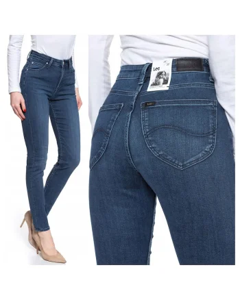Blugi Dama,  Scarlett, W25-L31, 100% Bumbac, Fermoar, Lungi, 5 Buzunare, High-Quality, Albastru