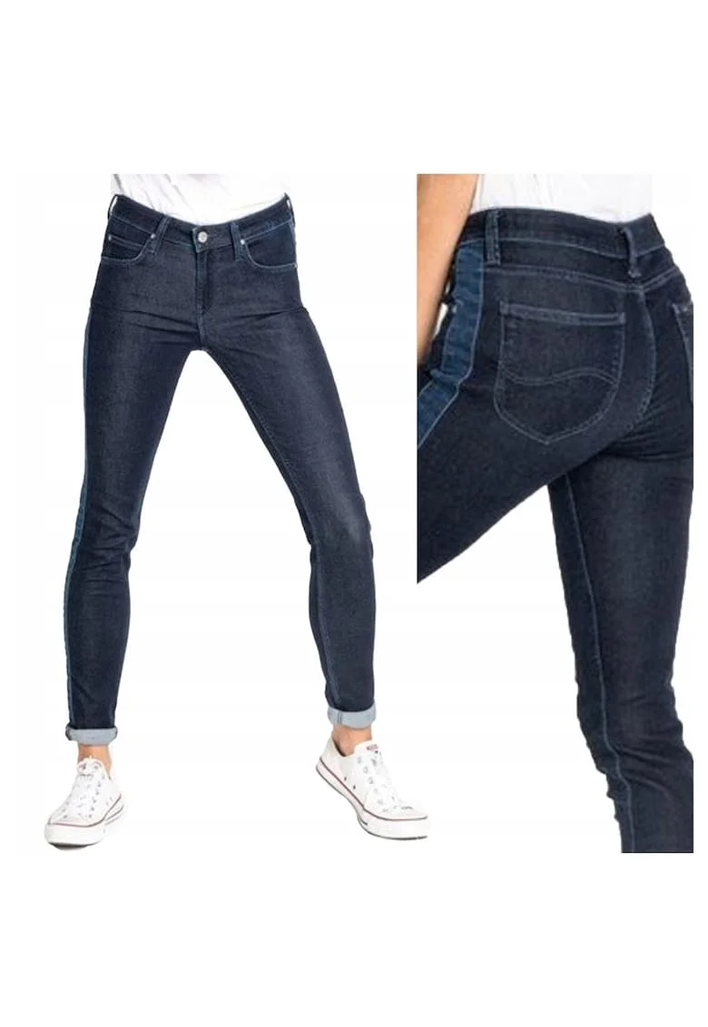 Blugi Dama,  Scarlett Dressed W28-L33, Bumbac, Fermuar, Lung, 72 Buzunare 2 Mari 2 Medii Exterioare1 Mic Interior, Talie Regulara, Albastru