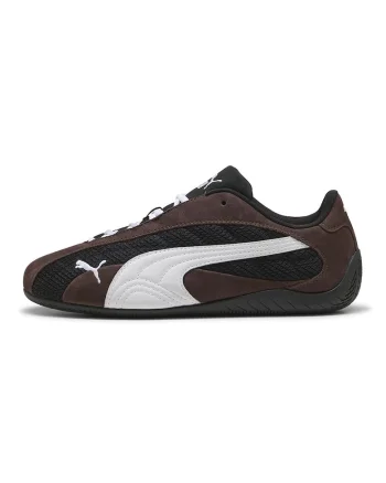 Pantofi sport Speedcat de piele, Alb/Maro inchis/Negru