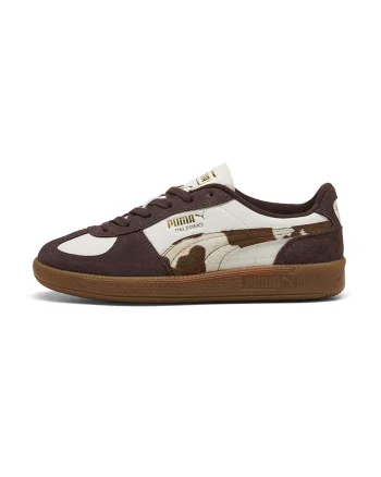 Pantofi sport Palermo de piele cu garnituri de piele intoarsa, Maro cognac/Alb fildes