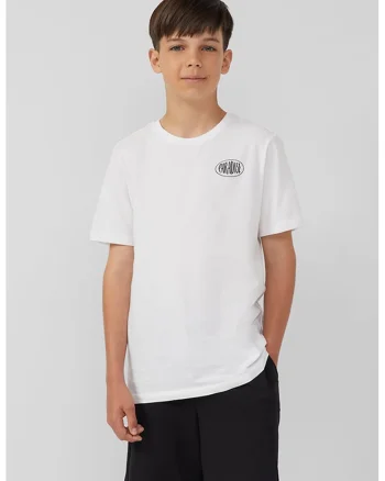 Tricou de bumbac cu imprimeu pe spate, Portocaliu/Negru stins/Alb optic