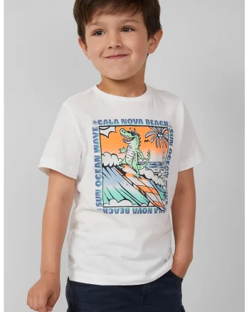 Tricou regular-fit cu imprimeu grafic, Portocaliu/Albastru inchis/Alb optic