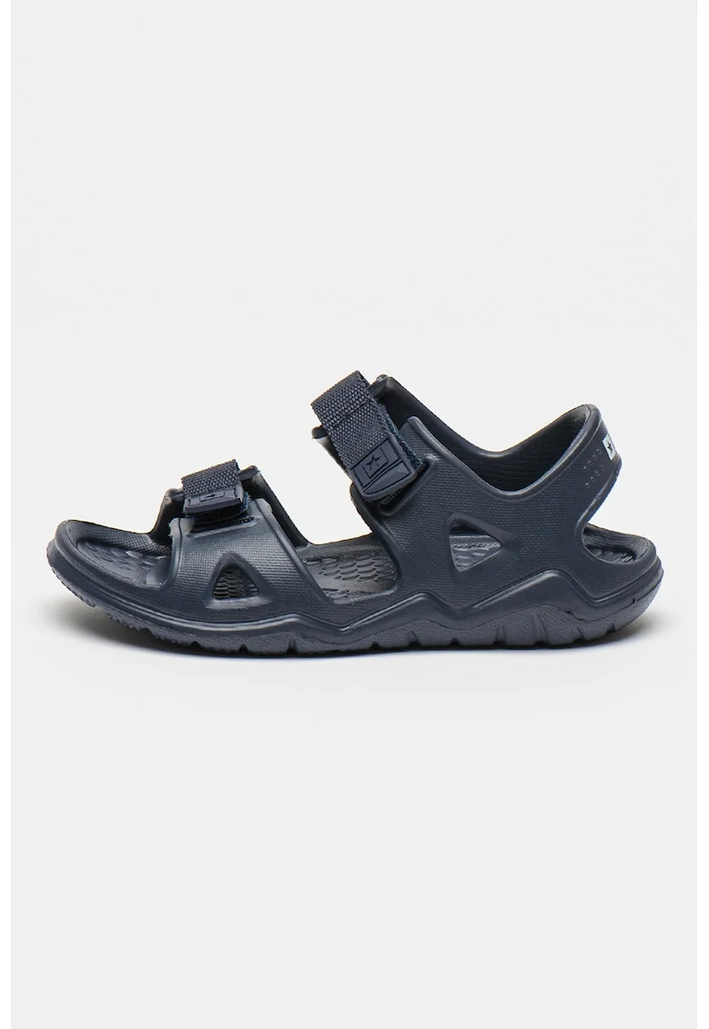 Sandale cu logo si velcro, Bleumarin