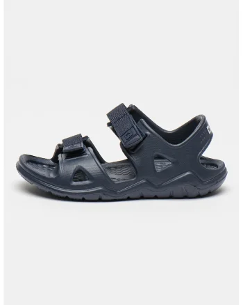 Sandale cu logo si velcro, Bleumarin