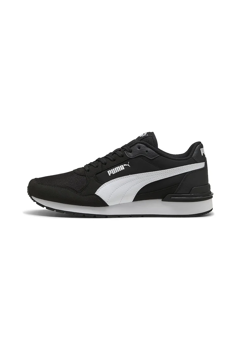 Pantofi sport ST Runner V4 din piele ecologica si material textil, Negru/Alb optic