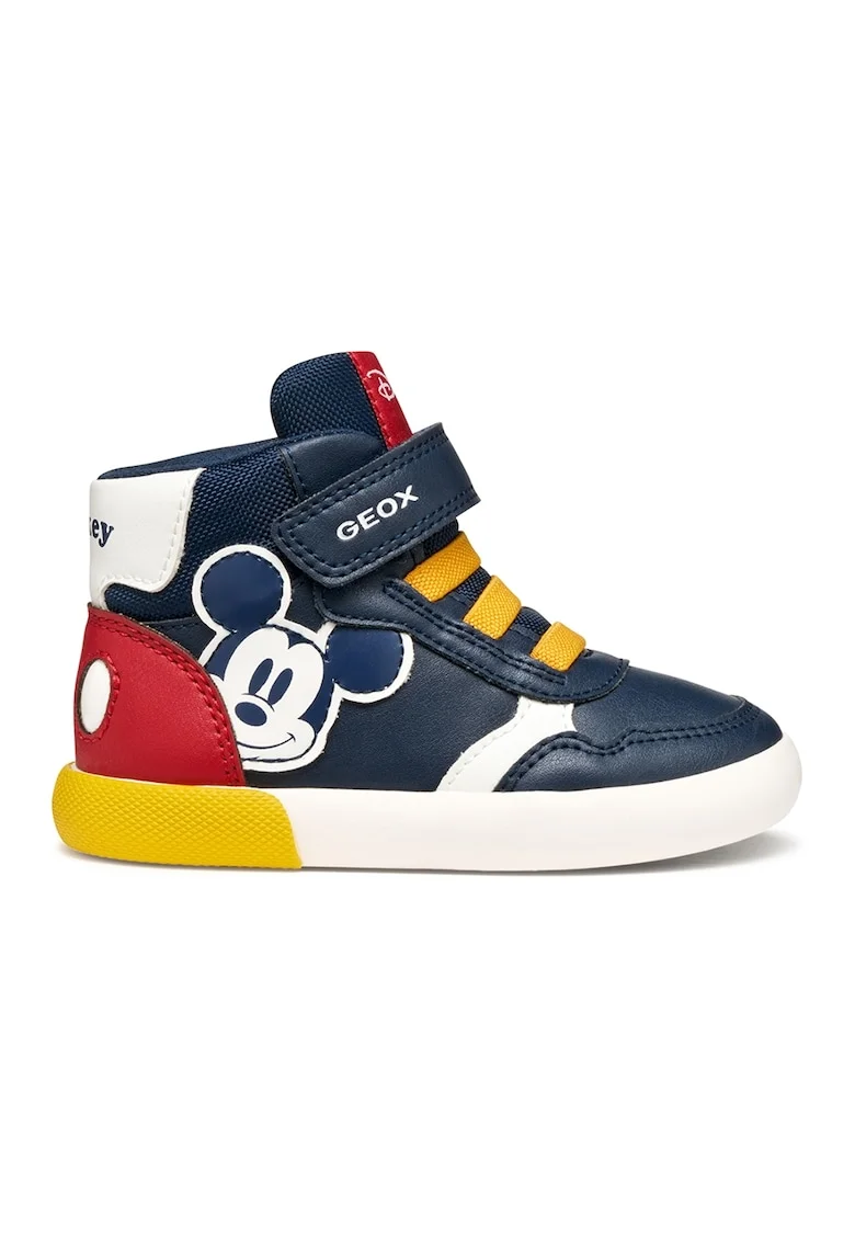 Pantofi sport din piele ecologica cu imprimeu cu desene animate, Rosu/Bleumarin