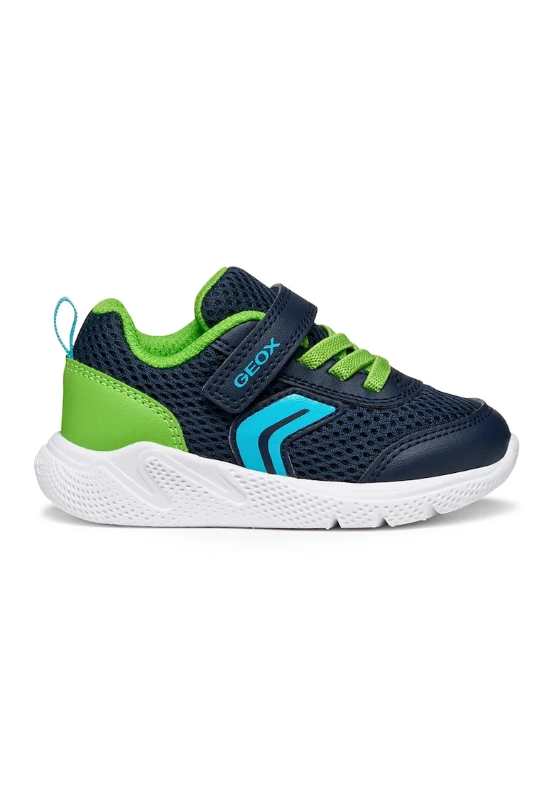 Pantofi sport Sprintye din plasa si insertii din piele ecologica, Verde electric/Bleumarin