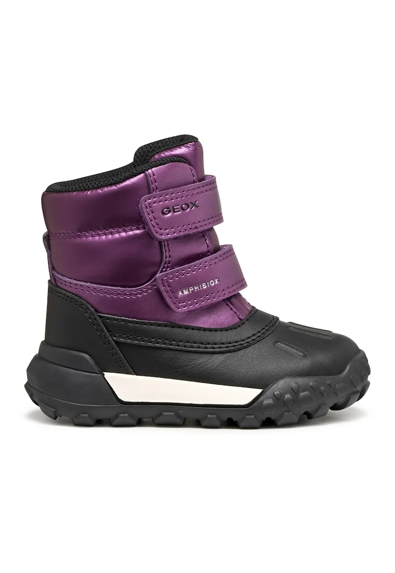 Ghete cu inchidere velcro, Negru/Violet