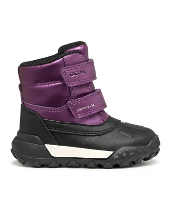 Ghete cu inchidere velcro, Negru/Violet