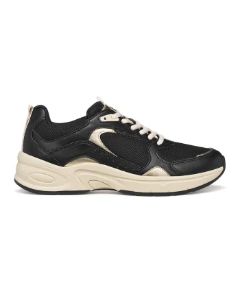Pantofi sport cu insertii de plasa, Auriu/Negru