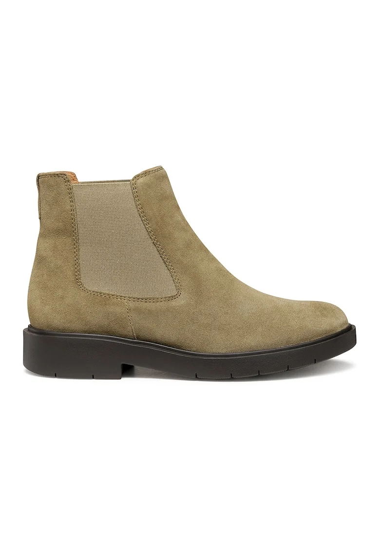 Ghete Chelsea de piele intoarsa, Verde fistic