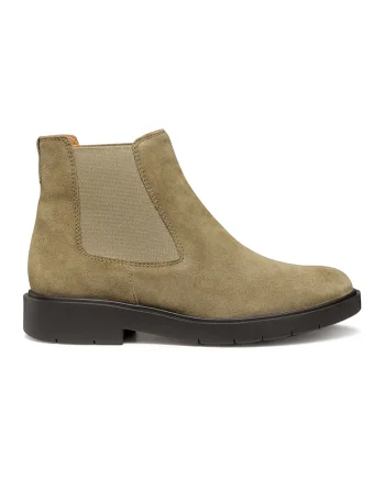 Ghete Chelsea de piele intoarsa, Verde fistic