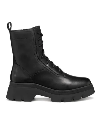 Botine de piele ecologica si piele, Negru