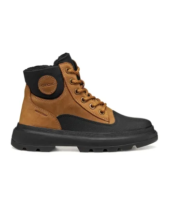 Cizme de piele cu fermoar, Negru/Caramel