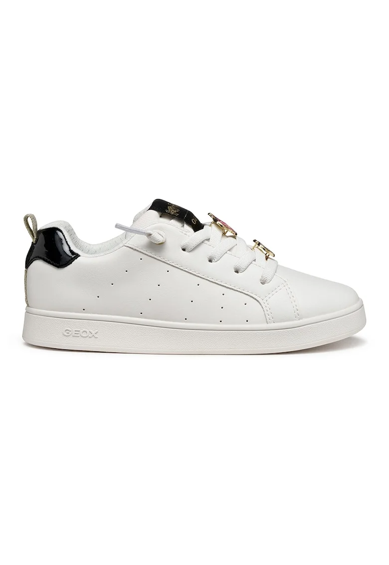 Pantofi sport de piele ecologica, Negru/Alb optic