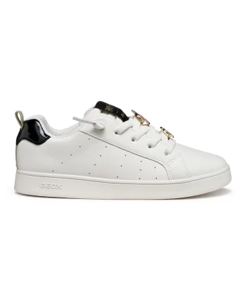 Pantofi sport de piele ecologica, Negru/Alb optic