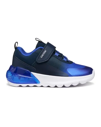 Pantofi sport cu logo si velcro, Albastru