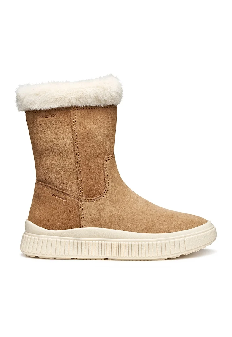 Cizme de piele cu fermoar, Caramel