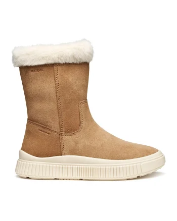 Cizme de piele cu fermoar, Caramel