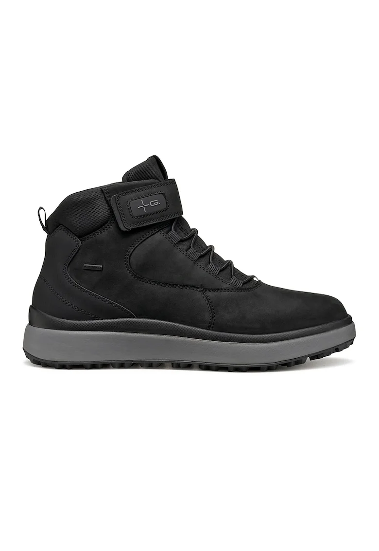 Ghete de piele cu velcro, Negru