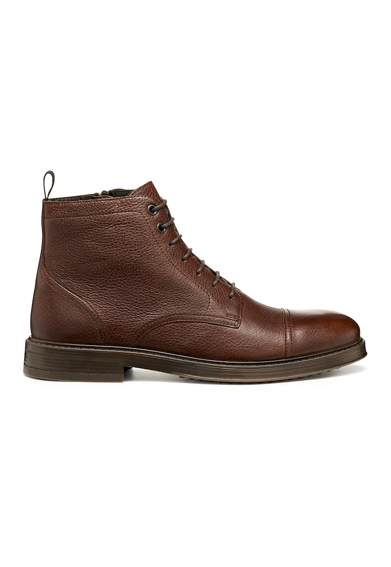 Ghete de piele cu fermoar, Maro cognac