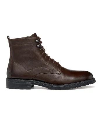 Ghete de piele cu fermoar, Maro cognac