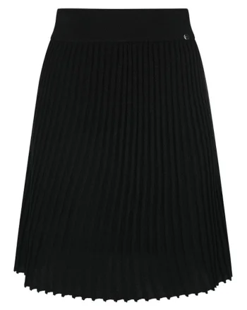 Fusta plisata cu talie elastica, Negru