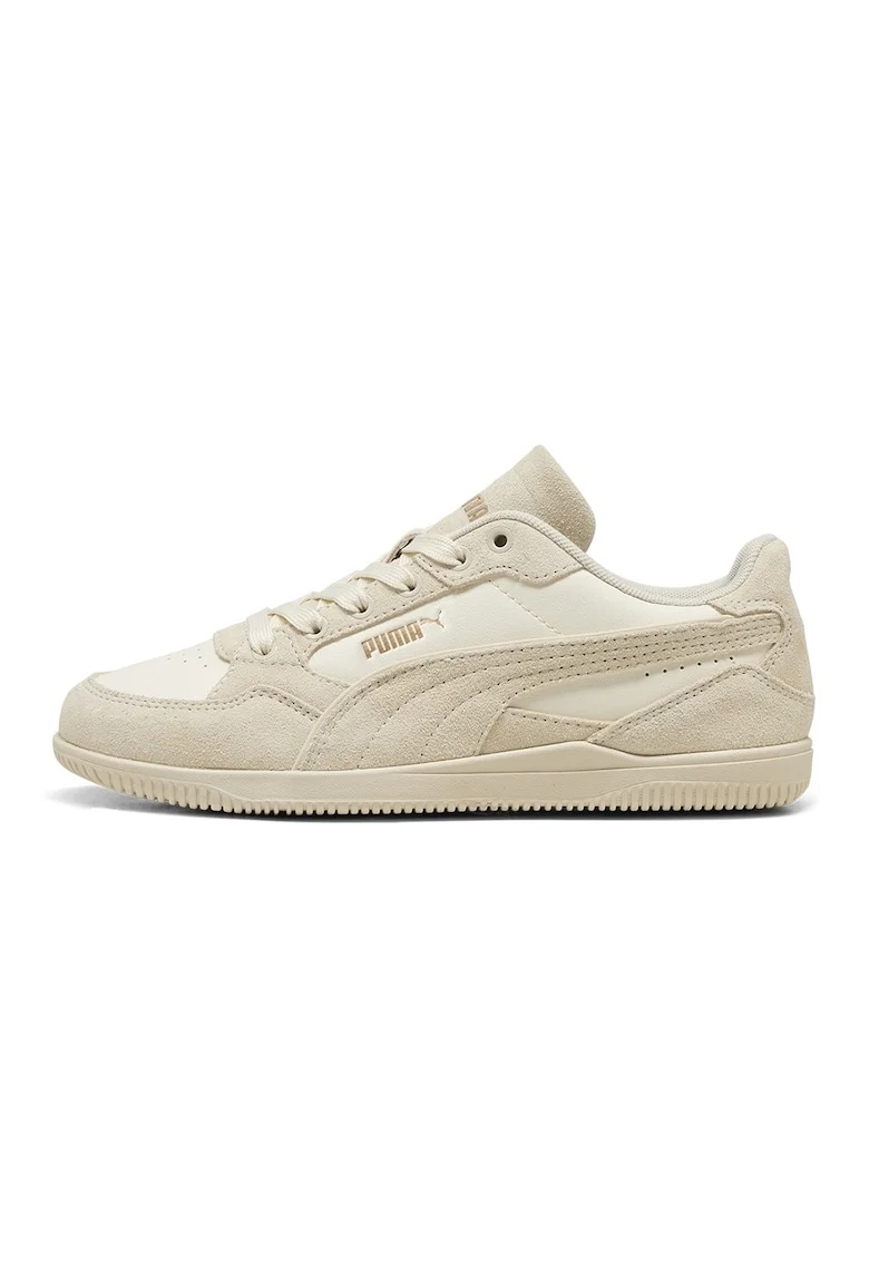 Pantofi sport K-Moda de piele ecologica cu garnituri de piele intoarsa, Bej/Bej deschis
