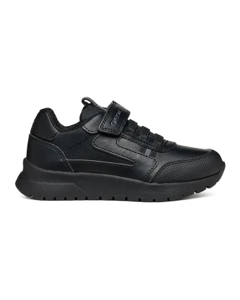 Pantofi sport de piele ecologica cu velcro, Negru