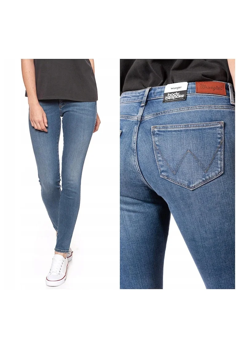 Blugi Dama,  Skinny W24-L32, Bumbac, Zipper, Lung, 5 Buzunare 2 Mari 2 Medii Externe1 Mic Intern, Talie Joasa, Albastru