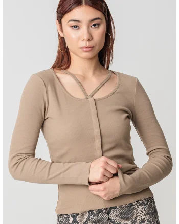 Cardigan crop Bettina, Caramel