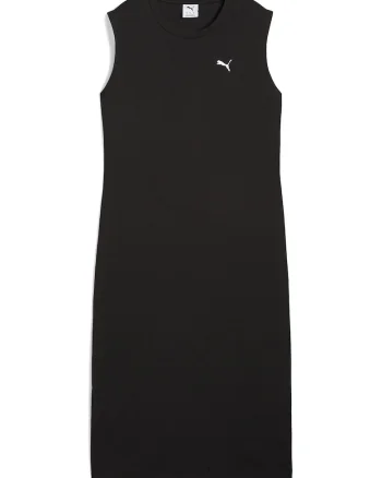 Rochie fara maneci cu logo discret, Negru