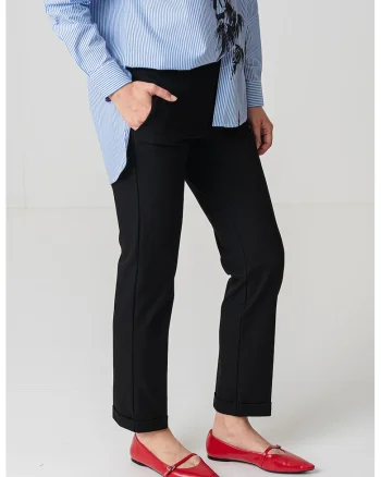 Pantaloni crop drepti, Negru