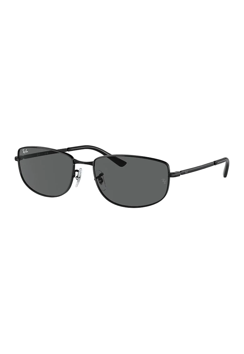 Ochelari de soare unisex cu rama metalica, Negru