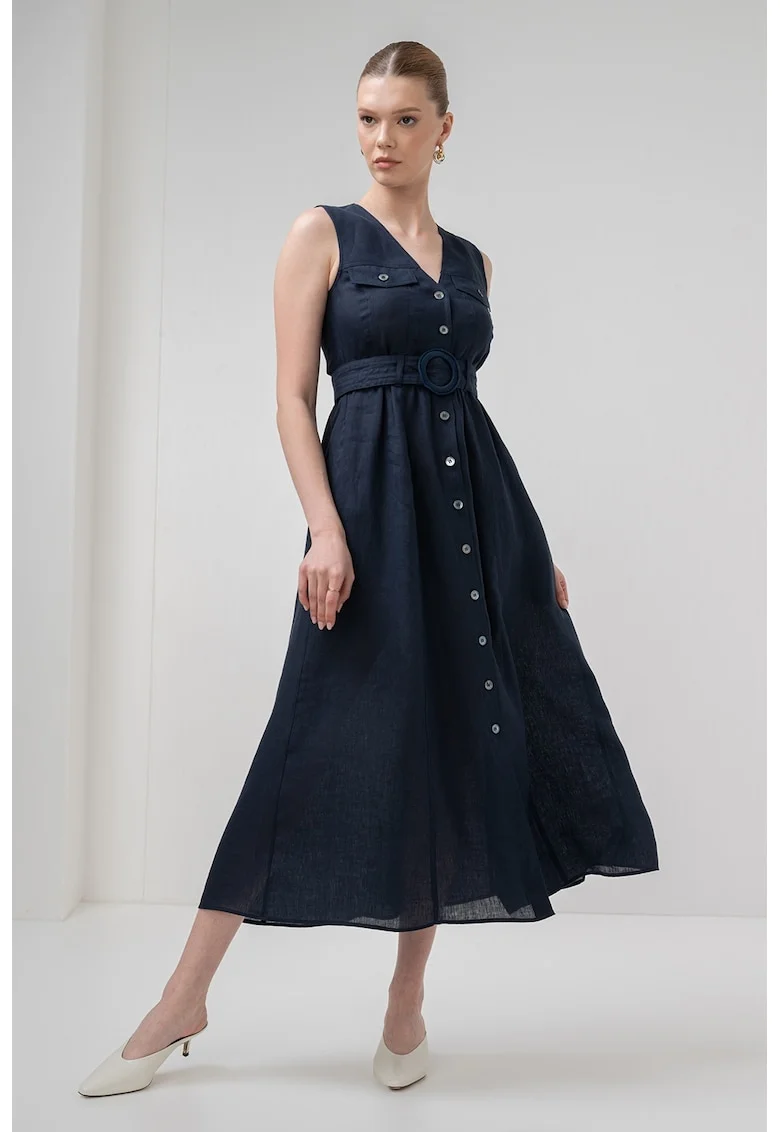 Rochie midi evazata Picchio, Bleumarin