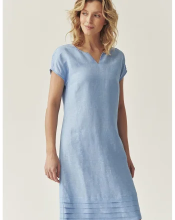 Rochie dreapta cu decolteu in V, Albastru pastel