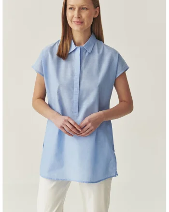 Bluza lejera din bumbac, Albastru pastel