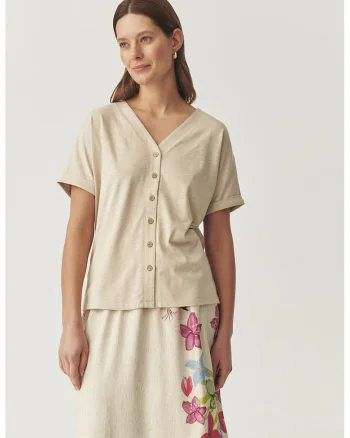 Bluza lejera cu maneci scurte, Bej