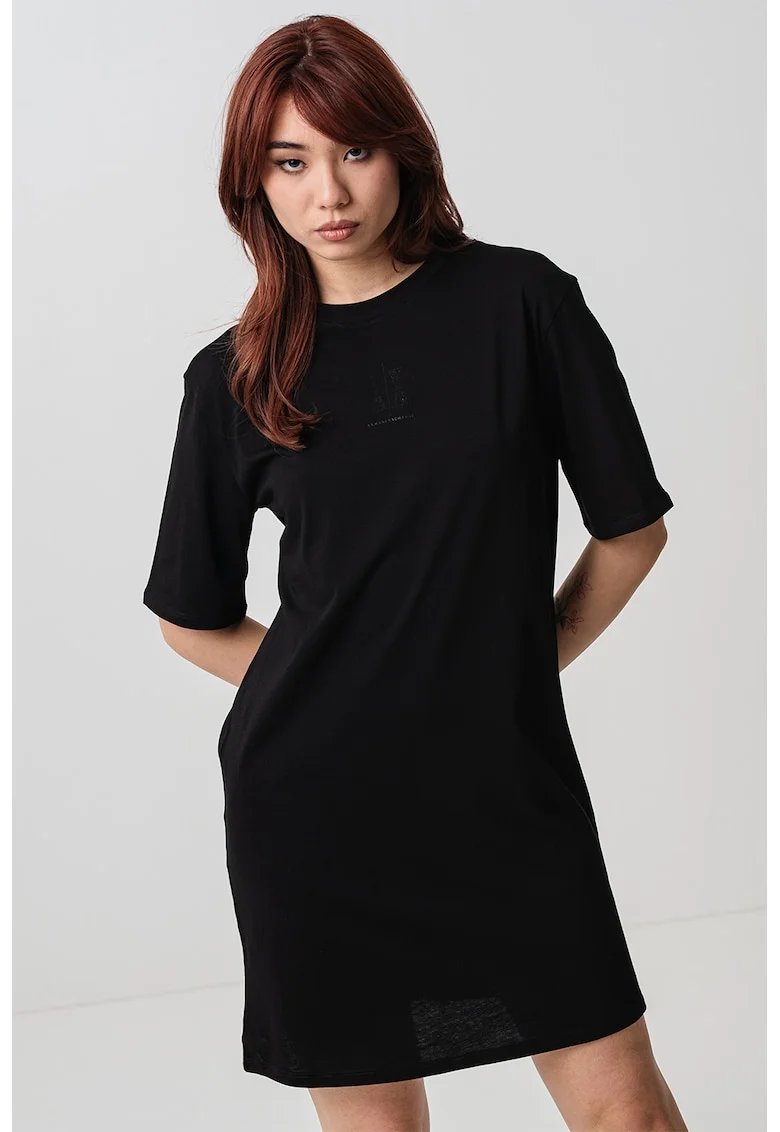 Rochie-tricou cu logo, Negru