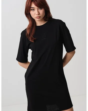 Rochie-tricou cu logo, Negru
