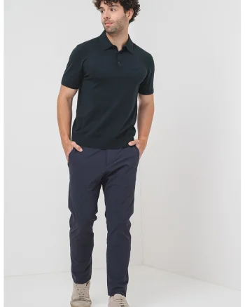 Tricou polo cu model uni, Verde padure