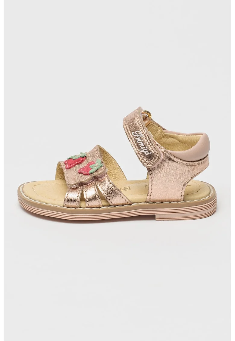 Sandale flatform cu logo, Auriu rose